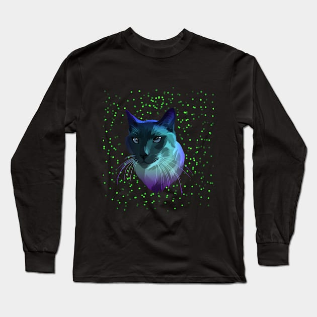Cute cat in colorful Long Sleeve T-Shirt by Fadmel